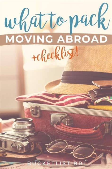 packing list for moving abroad.